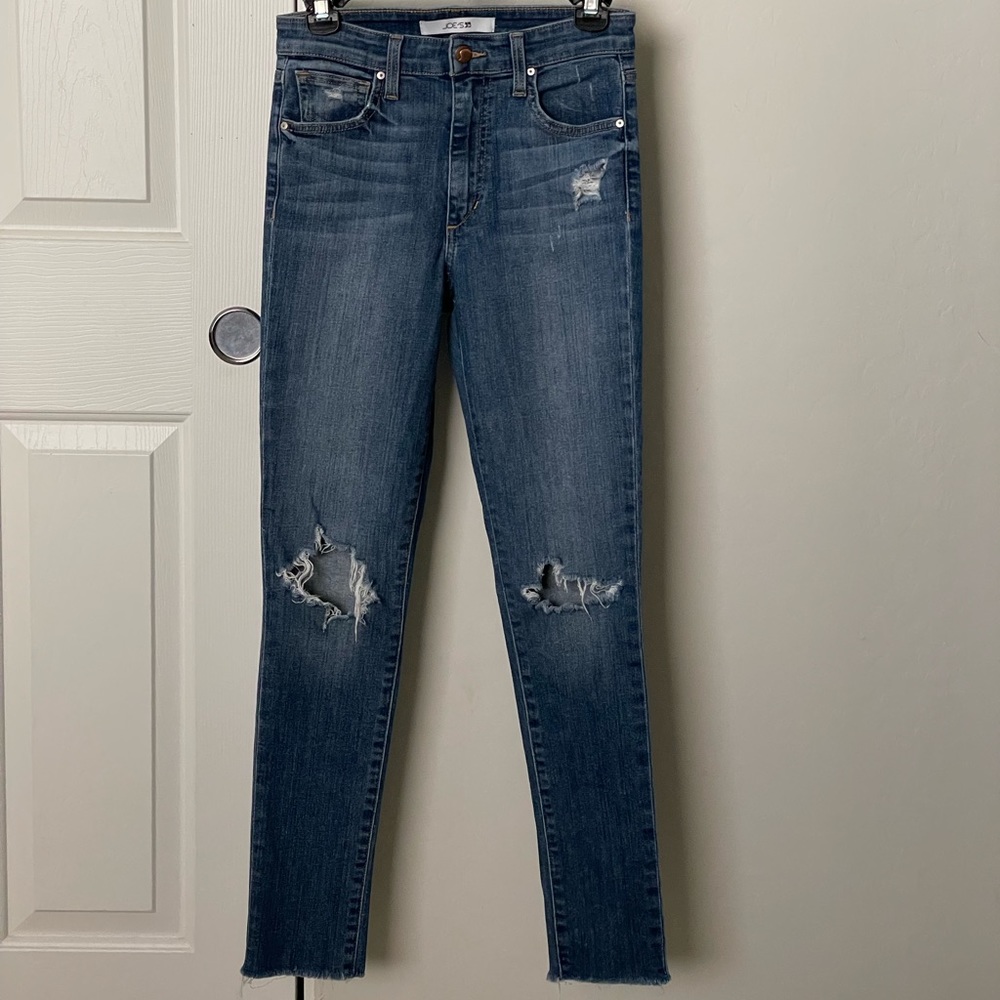 Joe’s Jeans, High Rise Distressed Skinny Jeans
